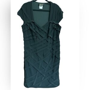 Tadashi Shoji Crisscross Bandage Sheath Dress Cocktail Classic LBD Black 1X